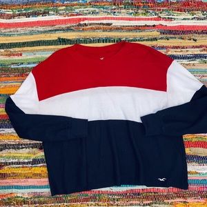 ❤️ Hollister Red, White, and Blue Boyfriend Tee Longsleeve